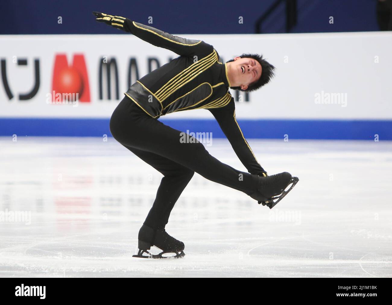 Adam Siao Him FA of France during the ISU World Figure Skating Championships 2022 on March 26, 2022 at the Sud de France Arena in Montpellier, France - Photo: Laurent Lairys/DPPI/LiveMedia Stock Photo