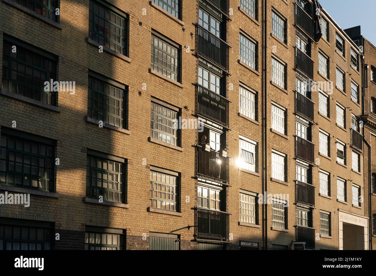 apartments from converted warehouses in Wapping, docklands, east london, england Stock Photo