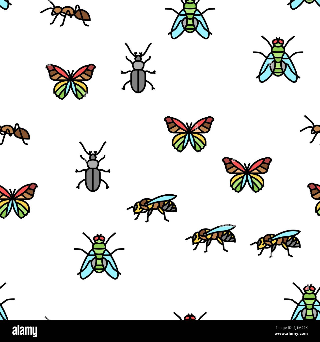 Insect, Spider And Bug Wildlife Vector Seamless Pattern Stock Vector ...