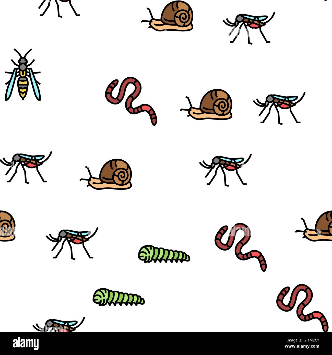 Insect, Spider And Bug Wildlife Vector Seamless Pattern Stock Vector ...