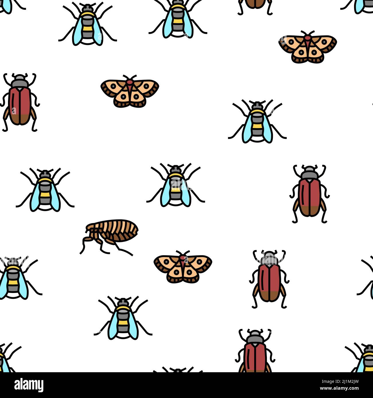 Insect, Spider And Bug Wildlife Vector Seamless Pattern Stock Vector ...