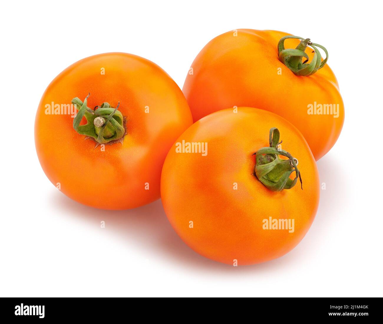 orange tomato path isolated on white Stock Photo