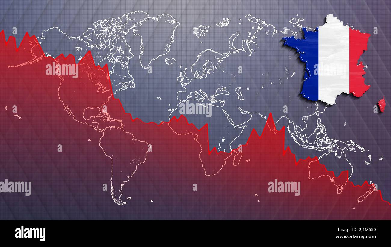 Economic crisis France map and flag, recession Stock Photo Alamy