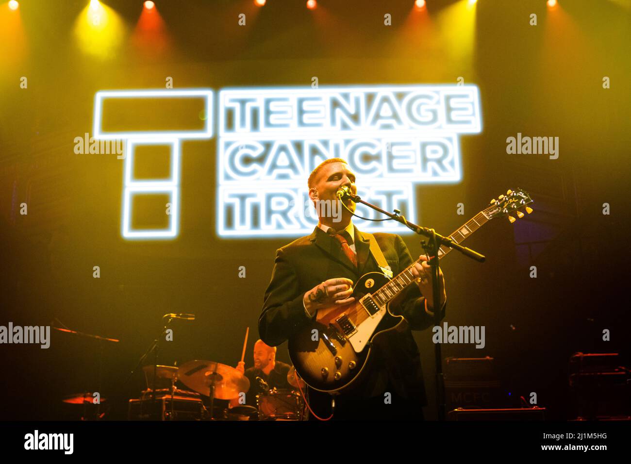 Jack Wilson of Kid Kapichi performs on stage during the Teenage Cancer Trust Concert, at the Royal Albert Hall, London. Picture date: Saturday March 26, 2022. Stock Photo