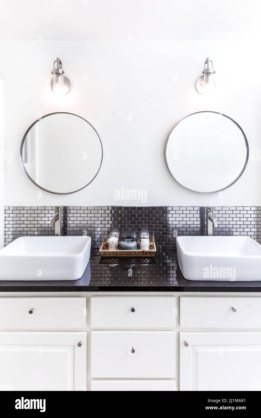 Modern Bathroom Vanity Stock Photo