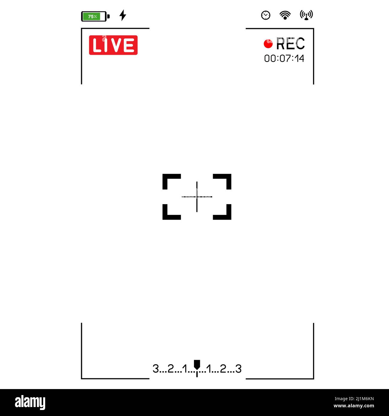 camera vertical viewfinder live filming sign Stock Vector Image & Art