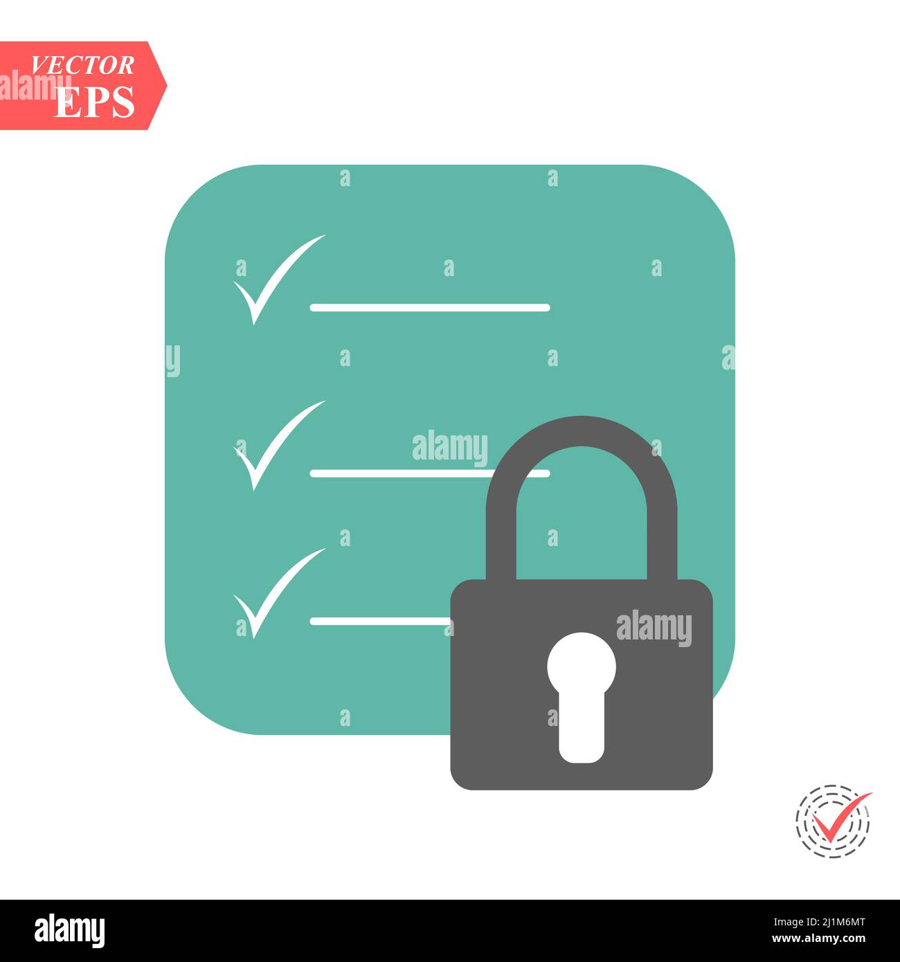 Text or file lock icon in simple outline design. Empty clear sheet for ...