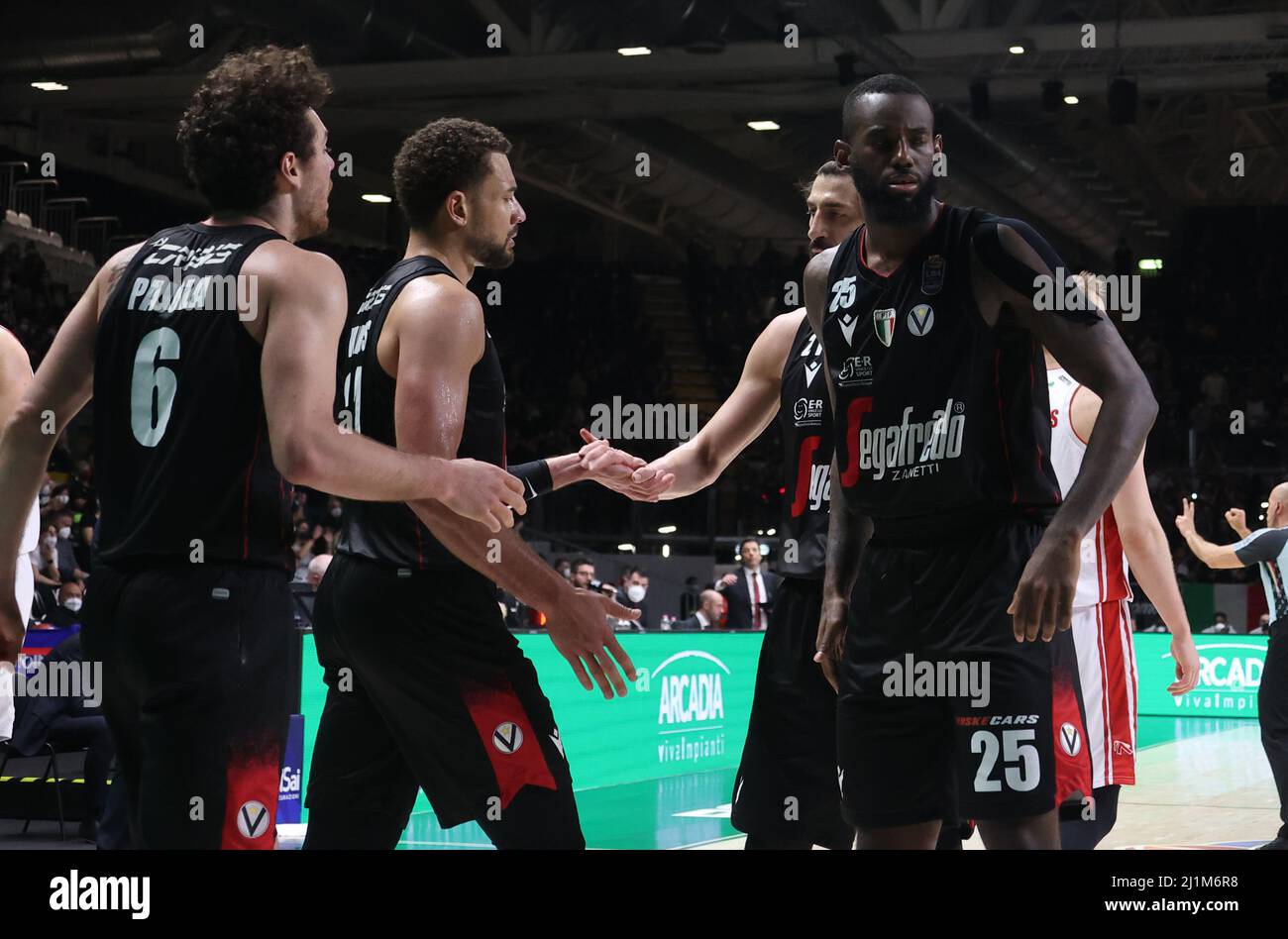 Virtus during the series A1 italian LBA basketball championship match