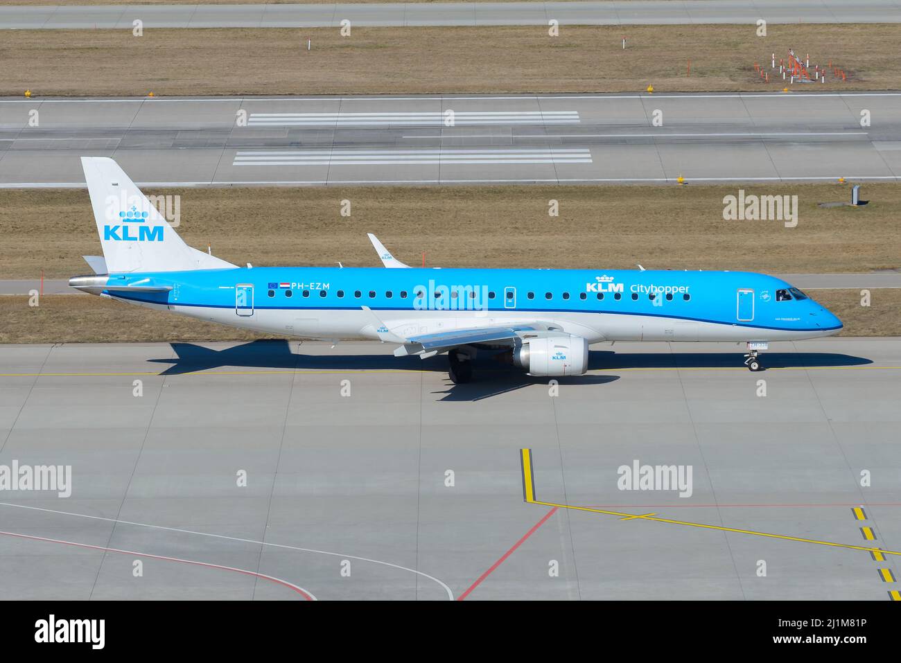 KLM Cityhopper Embraer E190 aircraft. Airplane of KLM Embraer ERJ-190. Stock Photo