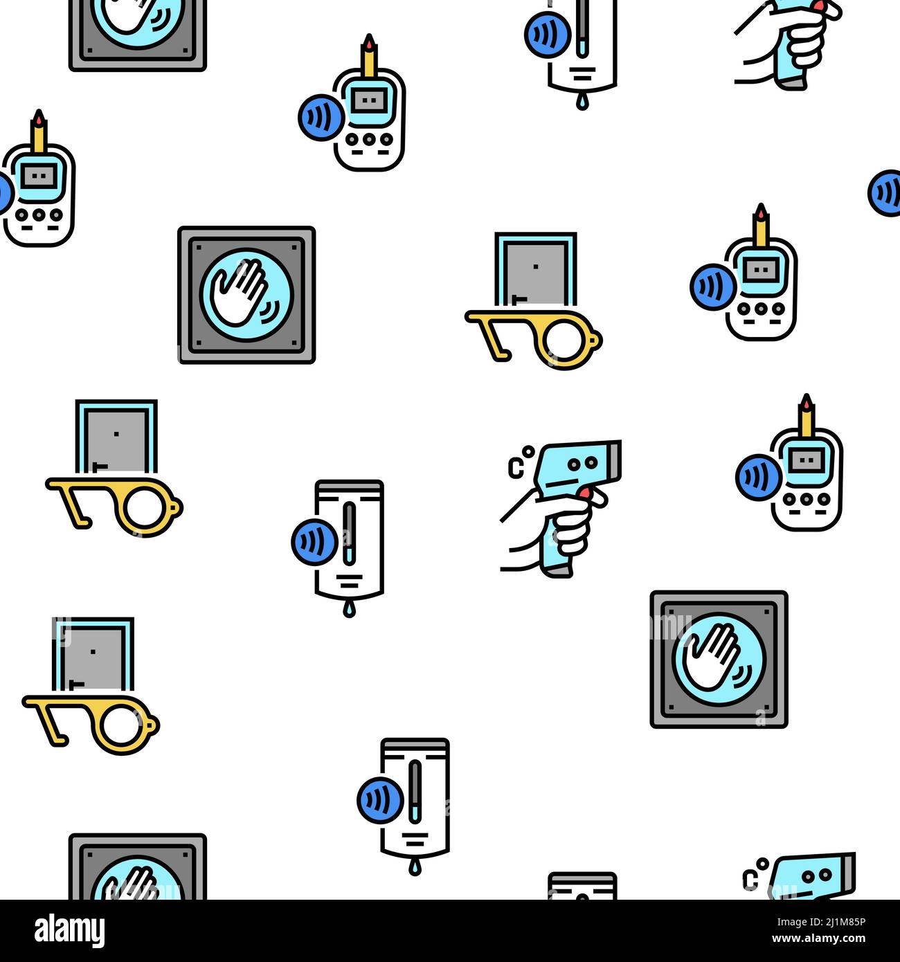 Contactless System Technology Vector Seamless Pattern Stock Vector ...