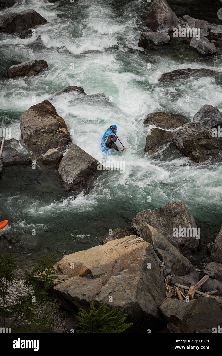 Kayaking Washington River Chelan Whitewater PNW Stock Photo Alamy