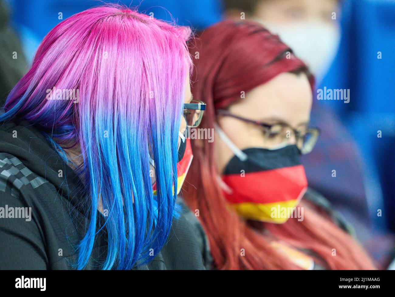 DFB fans in the friendly match GERMANY - ISRAEL Preparation for World Championships 2022 in Qatar ,Season 2021/2022, on Mar 26, 2022  in Sinsheim, Germany.  © Peter Schatz / Alamy Live News Stock Photo