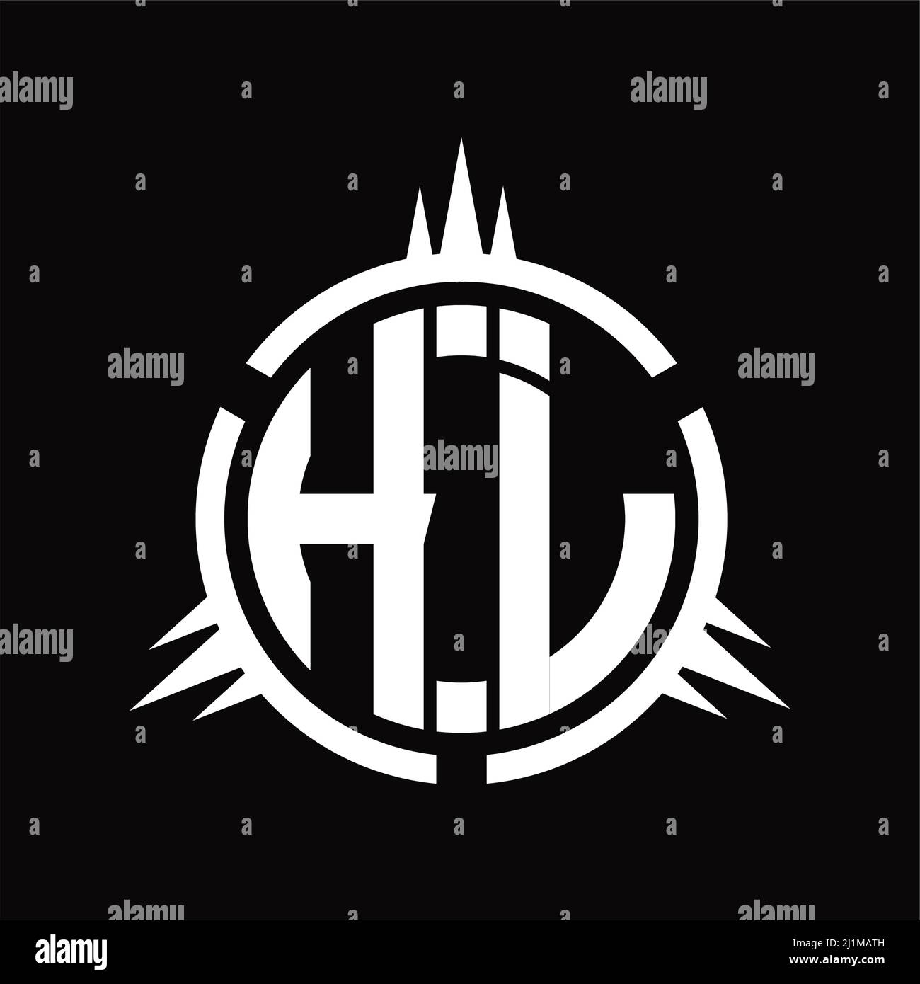 HJ Logo monogram isolated on circle element design template Stock ...