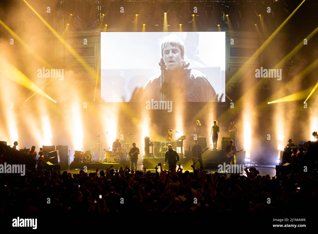 Liam Gallagher performs on stage during the Teenage Cancer Trust