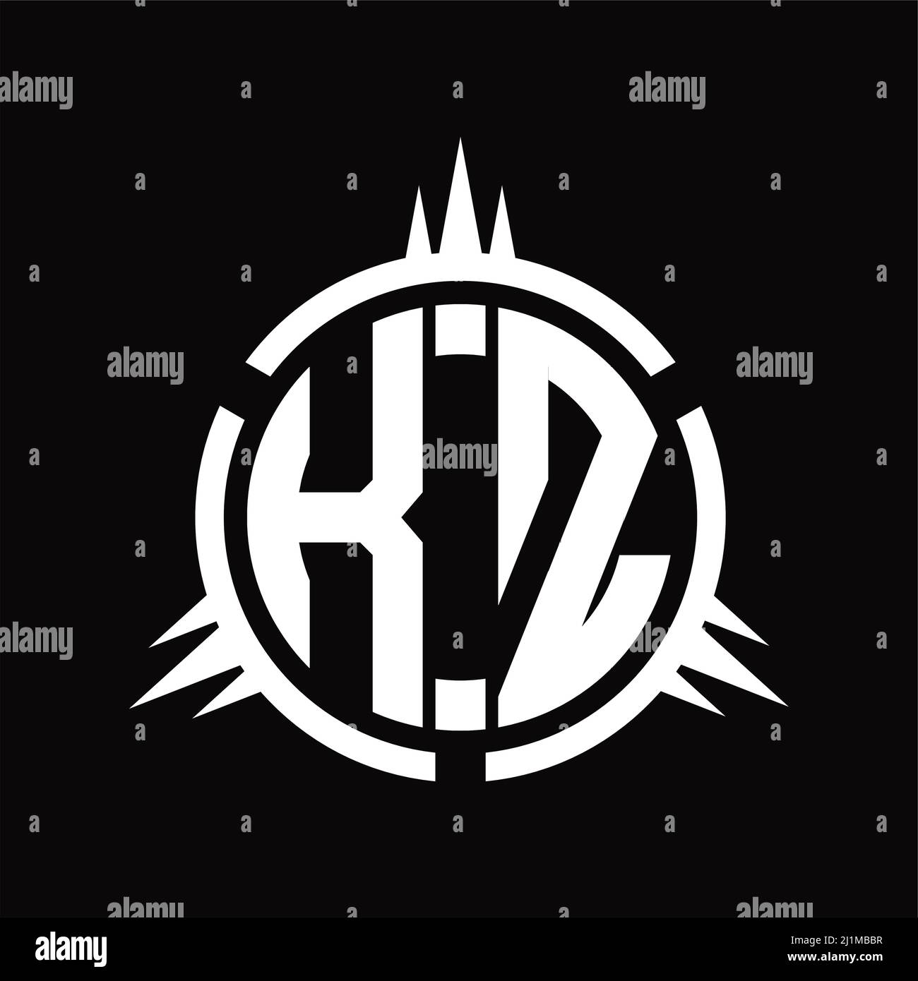 KZ Logo monogram isolated on circle element design template Stock ...