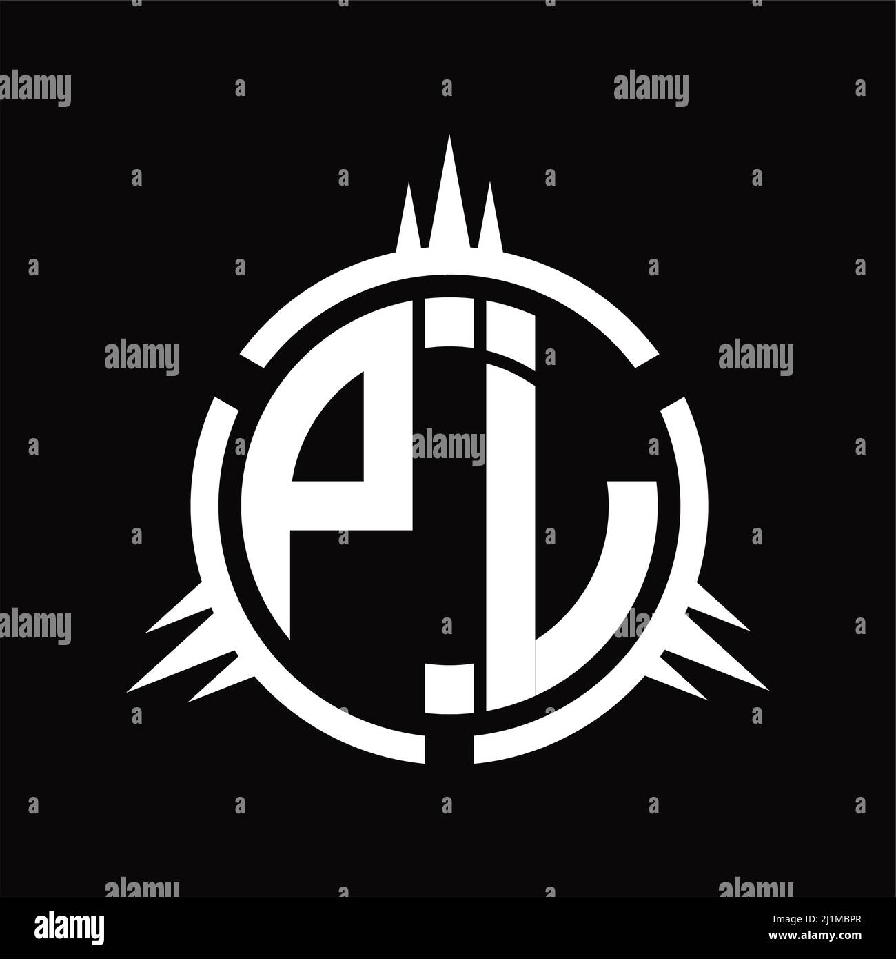 PJ Logo monogram isolated on circle element design template Stock