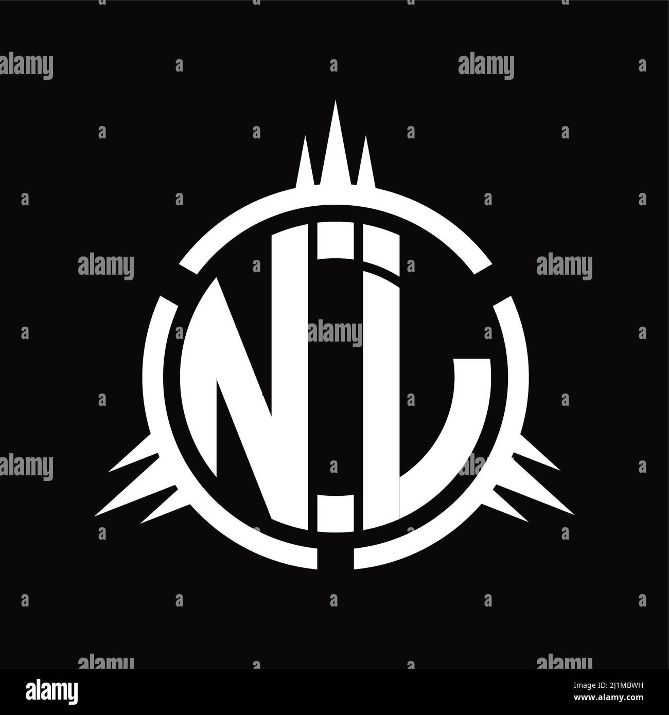 NJ Logo monogram isolated on circle element design template Stock