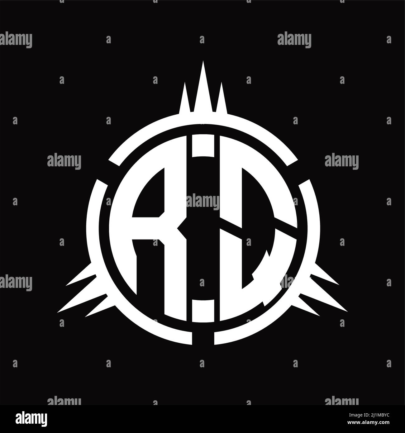 RQ Logo monogram isolated on circle element design template Stock ...