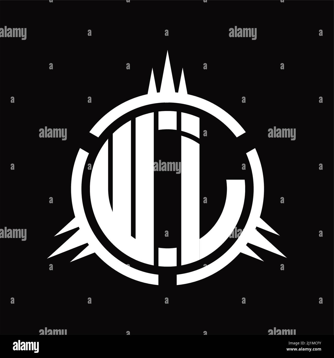 WJ Logo monogram isolated on circle element design template Stock ...