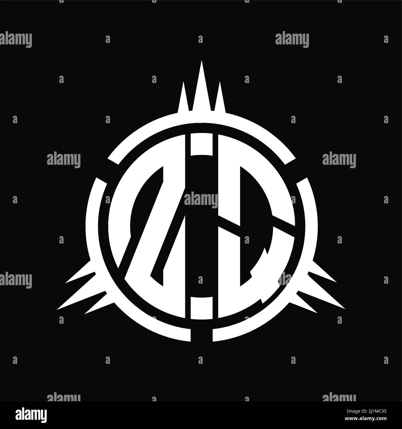 ZQ Logo monogram isolated on circle element design template Stock ...