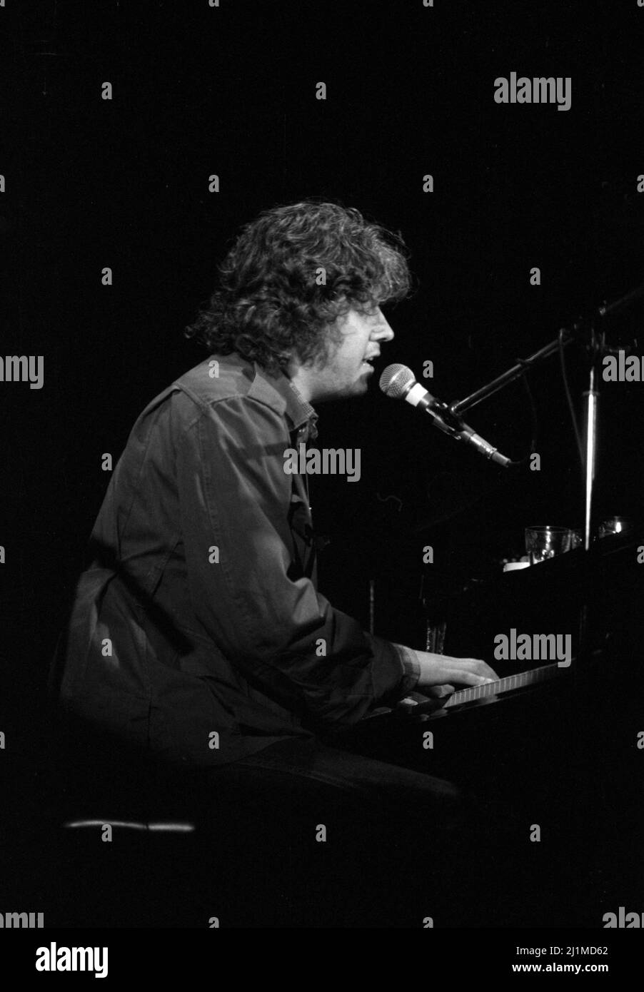 American folk singer Arlo Guthrie performing in London, England in 1981. Stock Photo