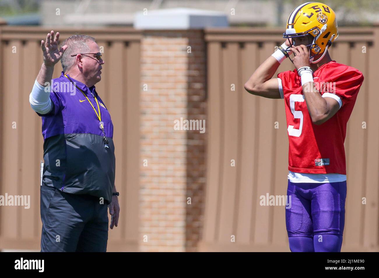 March 26 2022 new lsu head football coach brian kelly gives