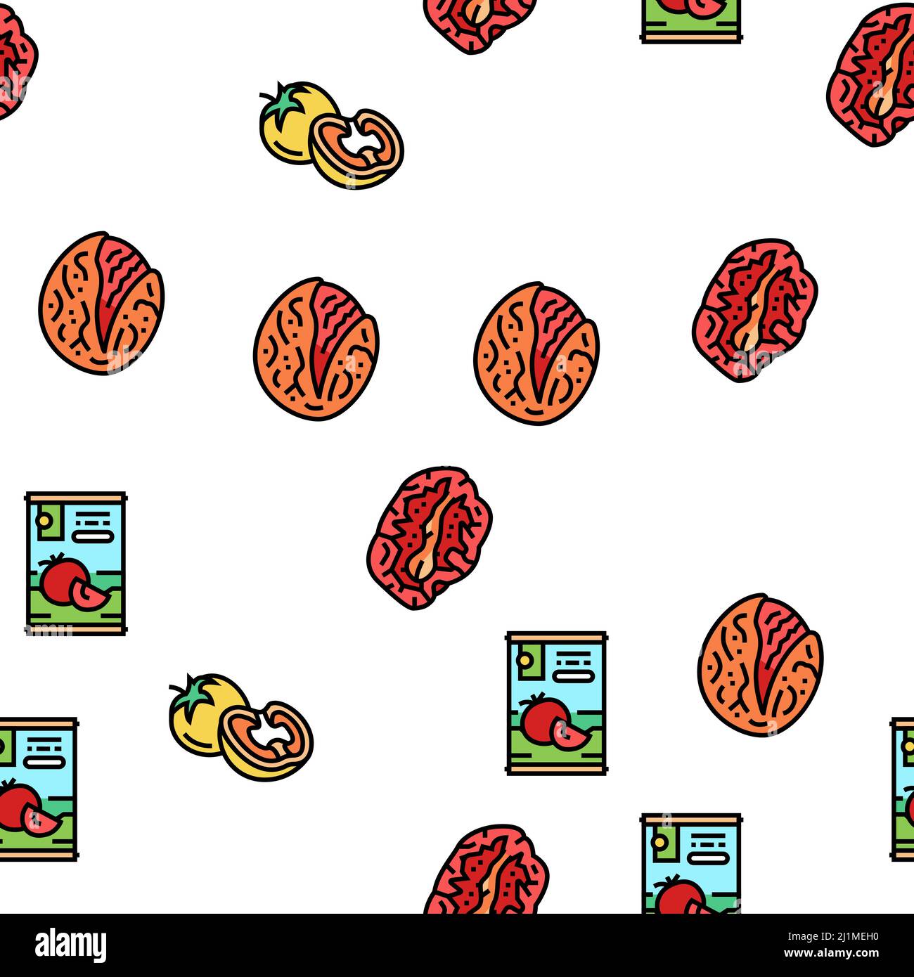 Tomato Natural Vitamin Vegetable Vector Seamless Pattern Stock Vector ...