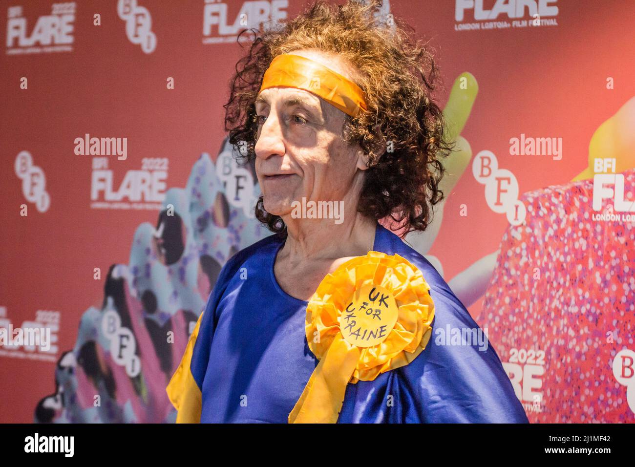 London, England, UK. 26th Mar, 2022. Philip Sallon poses for photographers at the world premiere of TRAMPS!, directed by Kevin Hegge and produced by Brian Robertson.The documentary movie 'TRAMPS!' depicts the crowd of flamboyant fashionistas that rose from the nihilistic ashes of the punk movement in the late 1970s later defined as New Romantics. Philip Sallon has been an icon of London's club scene since the 1970s and throughout the Punk and New Romantic movements. (Credit Image: © Sabrina Merolla/ZUMA Press Wire) Stock Photo