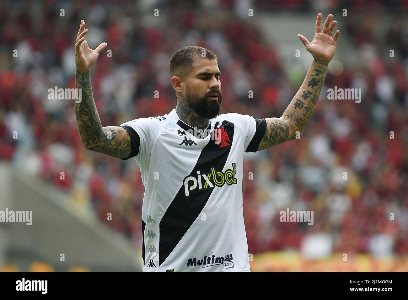 Rio de Janeiro,Brazil,March 20, 2022.Soccer player Juan Quintero of vasco's team, during the game Flamengo x Vasco for the Carioca championship at mar Stock Photo
