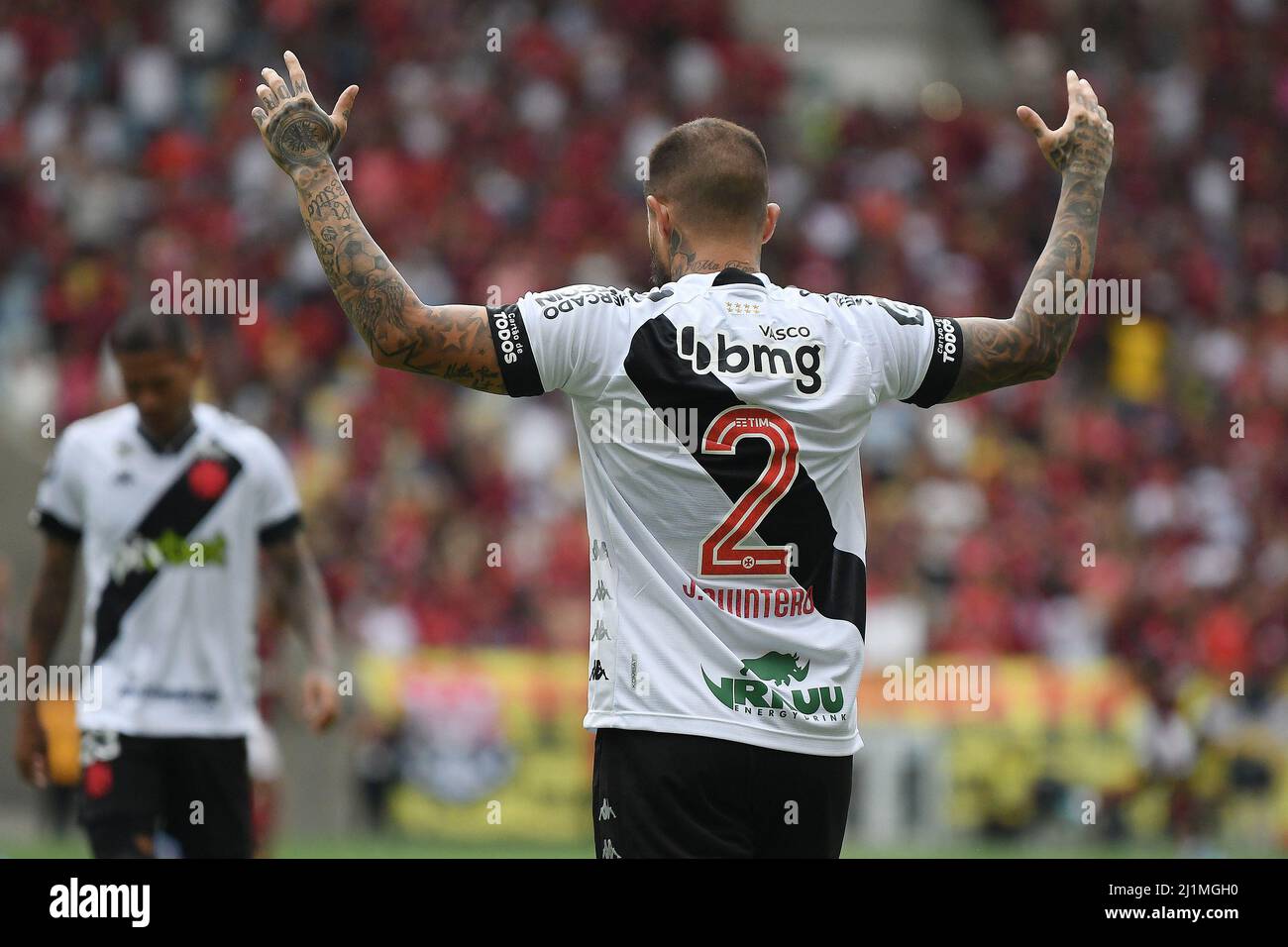 Rio de Janeiro,Brazil,March 20, 2022.Soccer player Juan Quintero of vasco's team, during the game Flamengo x Vasco for the Carioca championship at mar Stock Photo