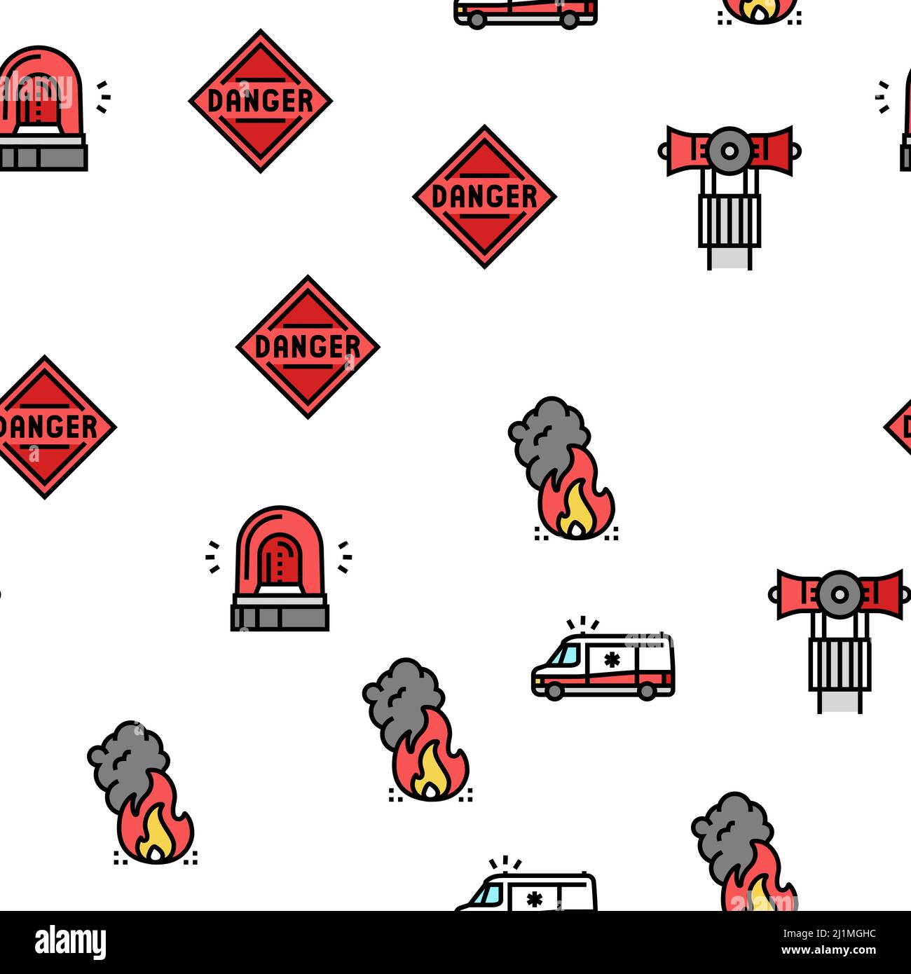 Emergency Helping In Accident Vector Seamless Pattern Stock Vector ...