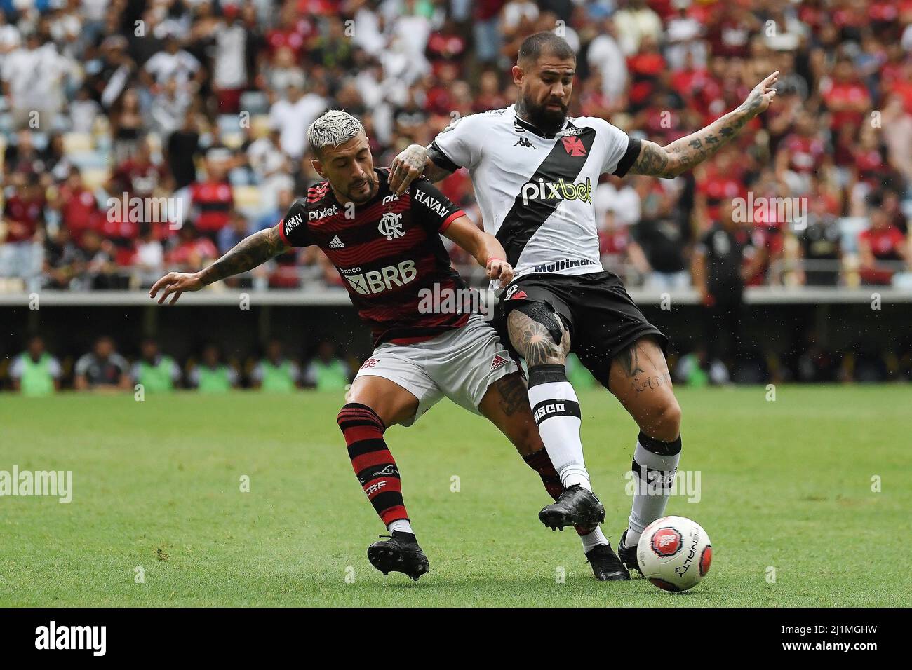 Rio de Janeiro,Brazil,March 20, 2022.Soccer player Juan Quintero of vasco's team, during the game Flamengo x Vasco for the Carioca championship at mar Stock Photo