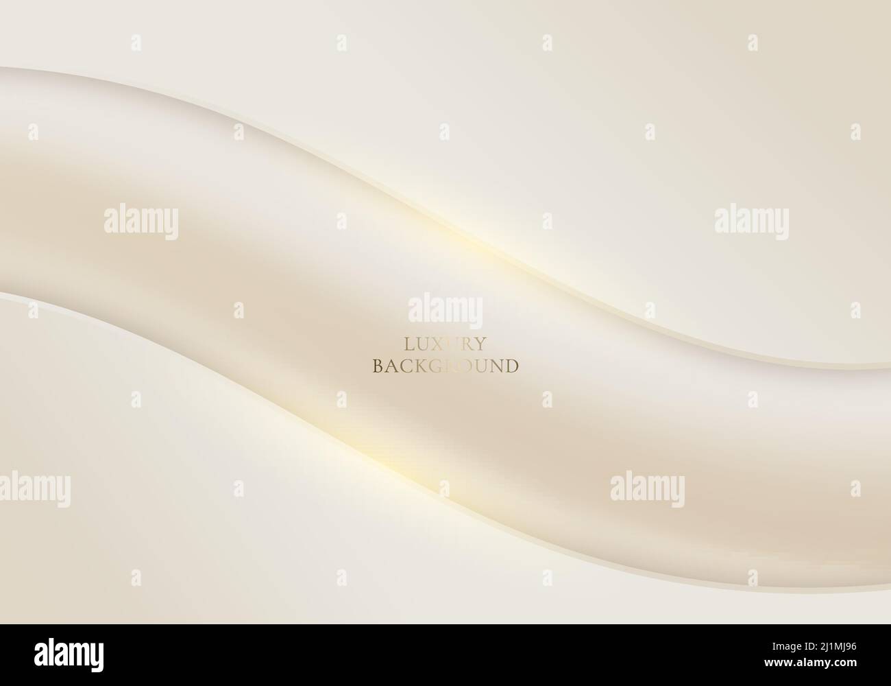 Abstract elegant template golden and brown wave shape with lighting sparking on clean background luxury style. Vector graphic illustration Stock Vector