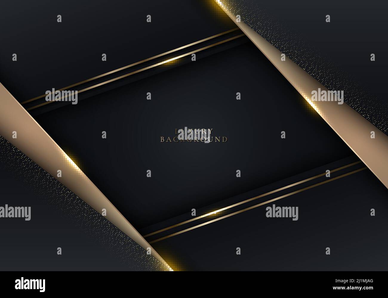 3D modern luxury template design black and gold stripes with golden ...
