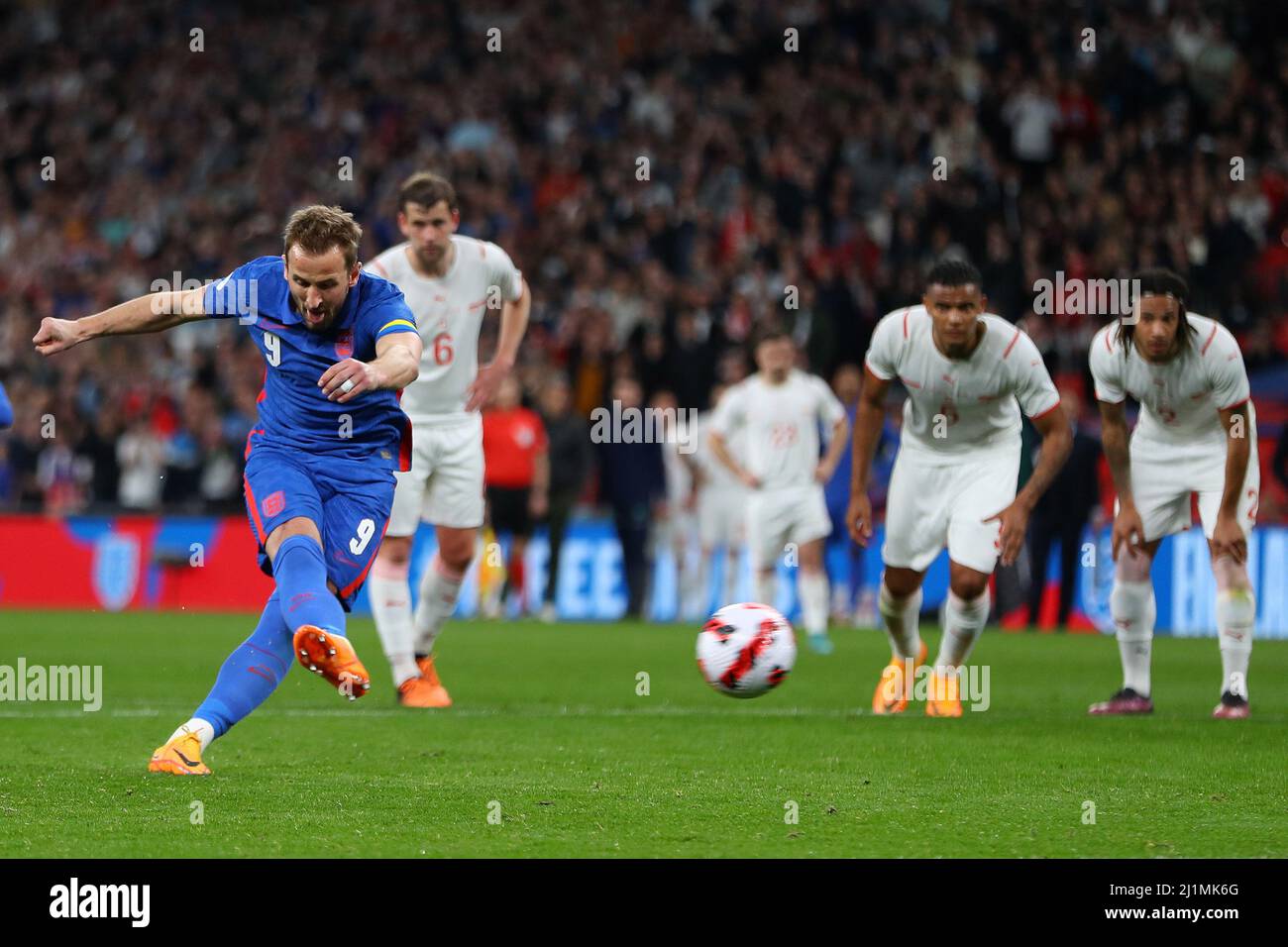 London, UK. 26th Mar, 2022. Harry Kane of England scores his teams 2nd