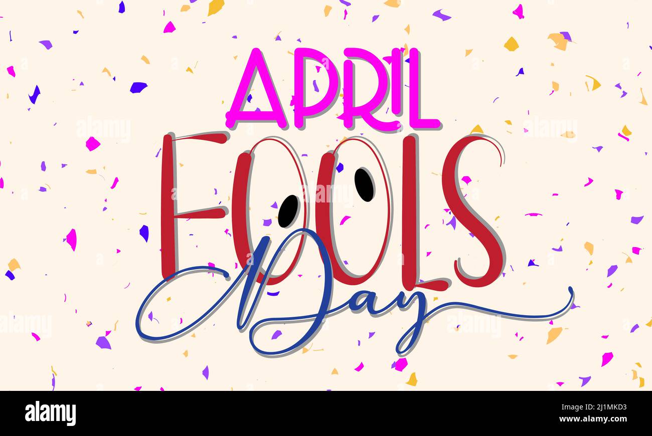 April Fool's Day. Practical jokes theme template for banner, card, poster, background Stock