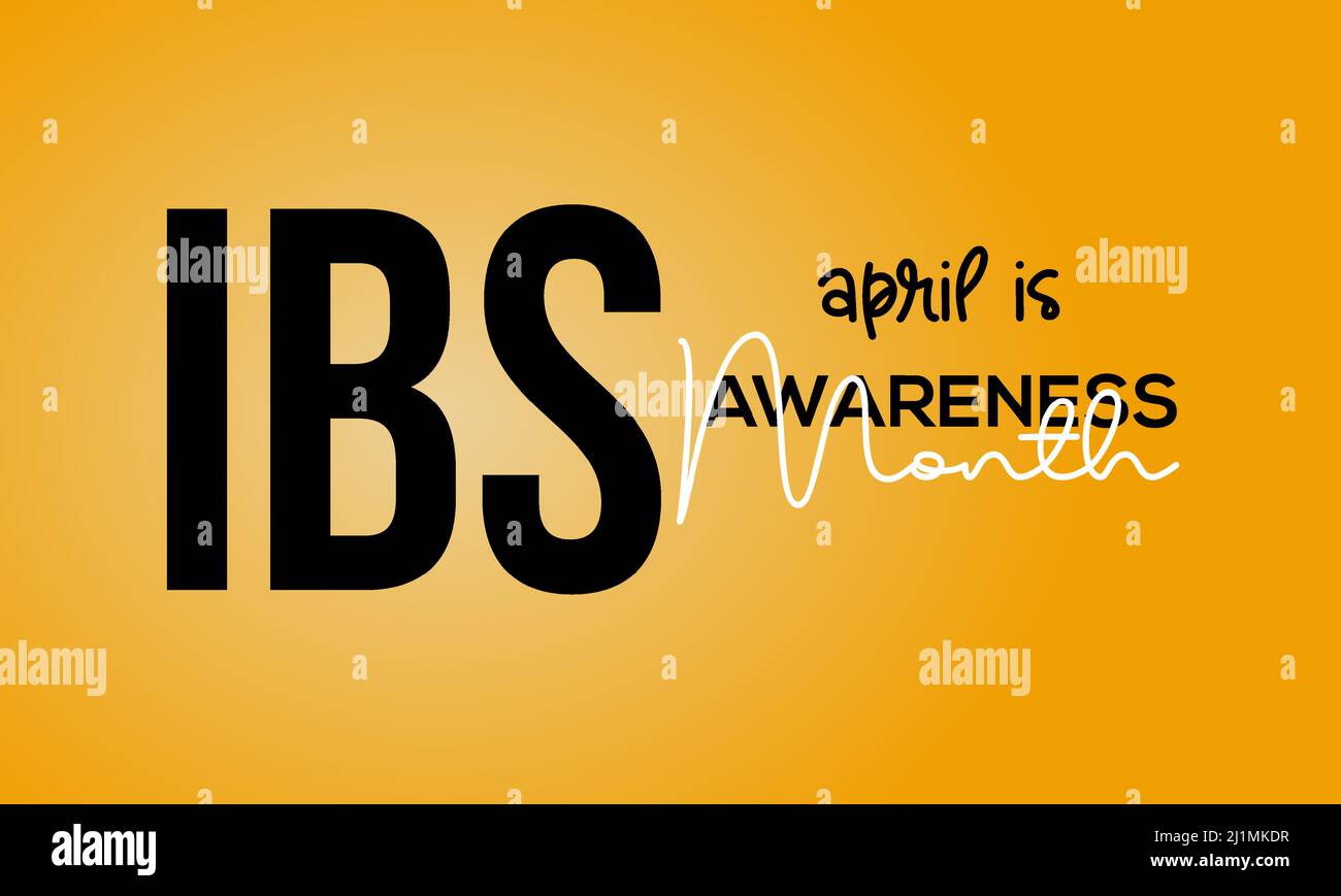Irritable bowel syndrome (IBS) awareness month. Health banner, card, poster, background. Stock Vector
