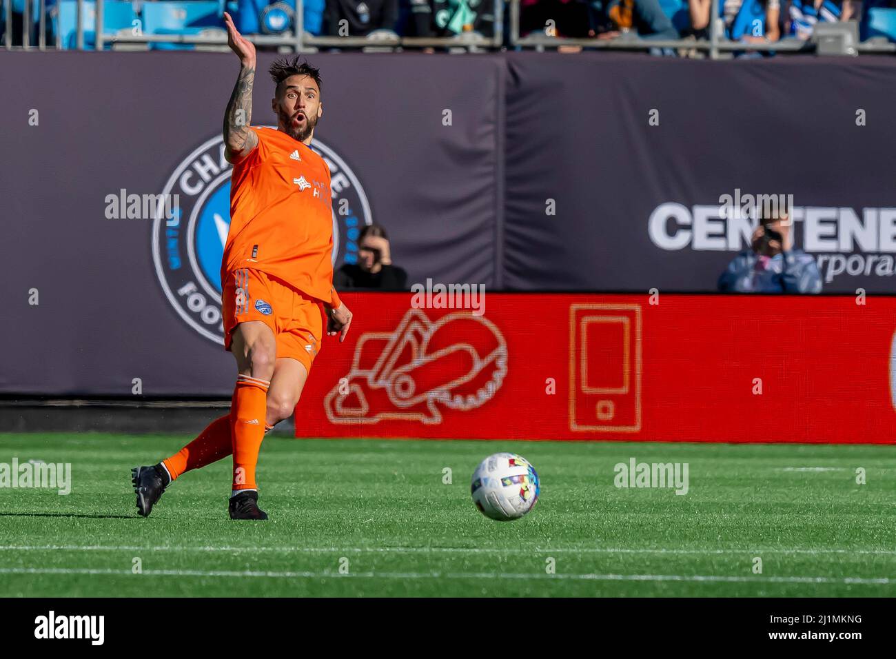 Charlotte, North Carolina, USA. 26th Mar, 2022. FC Cincinnati Defender GEOFF CAMERON of the United States plays against the The Charlotte FC at the Bank of America Stadium in Charlotte, North Carolina, USA. (Credit Image: © Walter G. Arce Sr./ZUMA Press Wire) Stock Photo