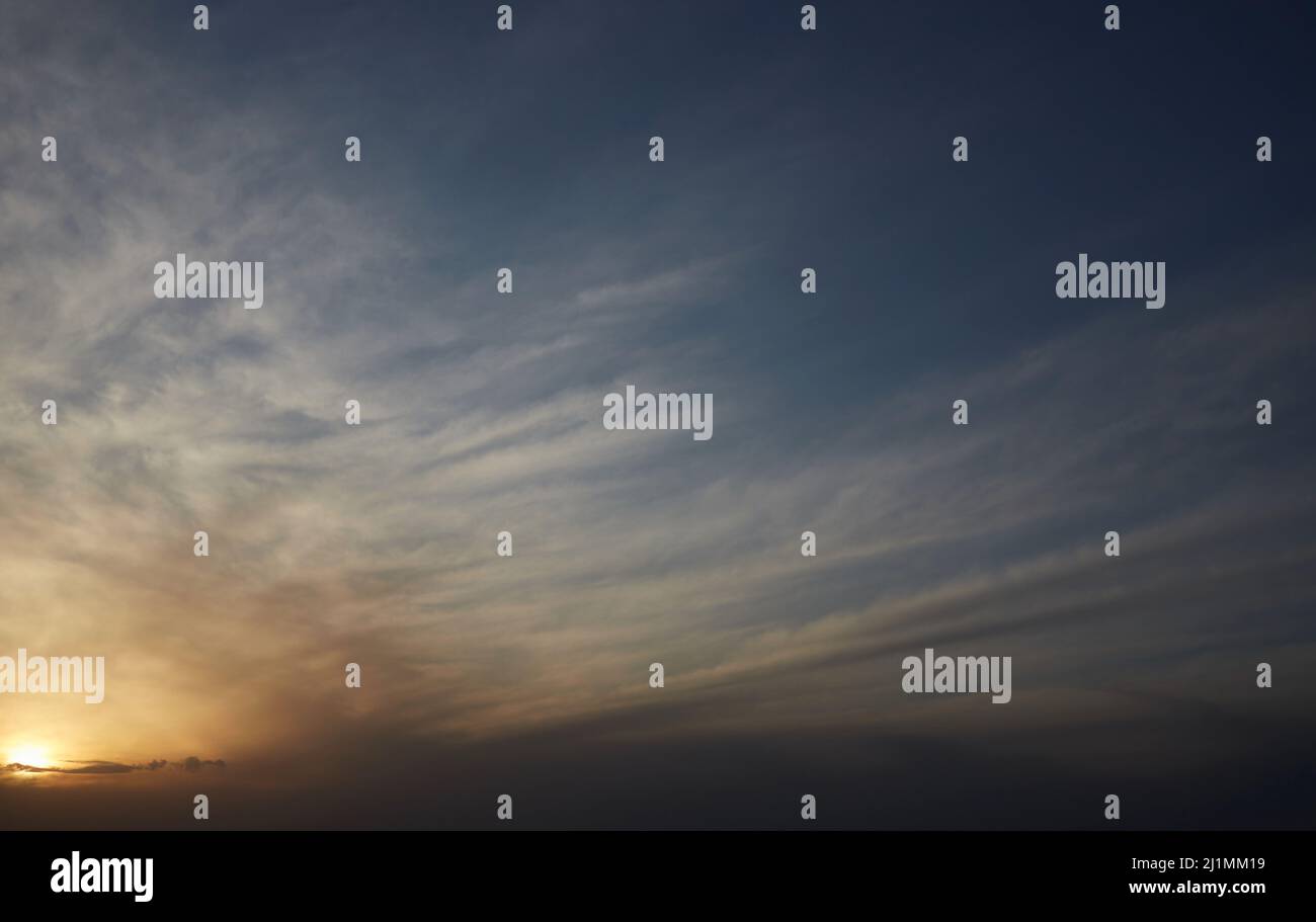 sunset sky blue sky clouds Stock Photo - Alamy