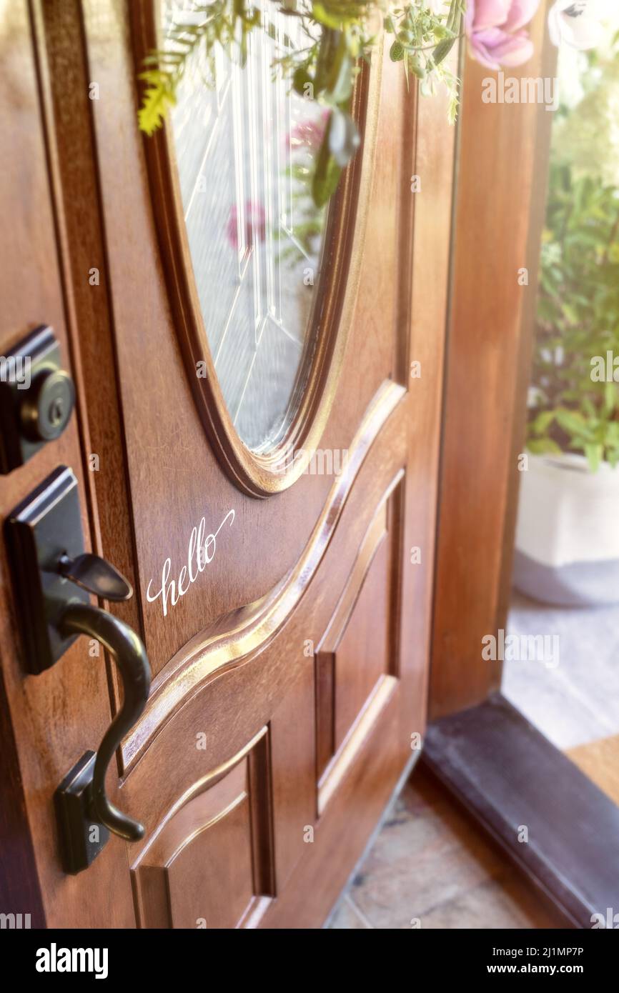 Home Doorway Welcoming You Inside Stock Photo