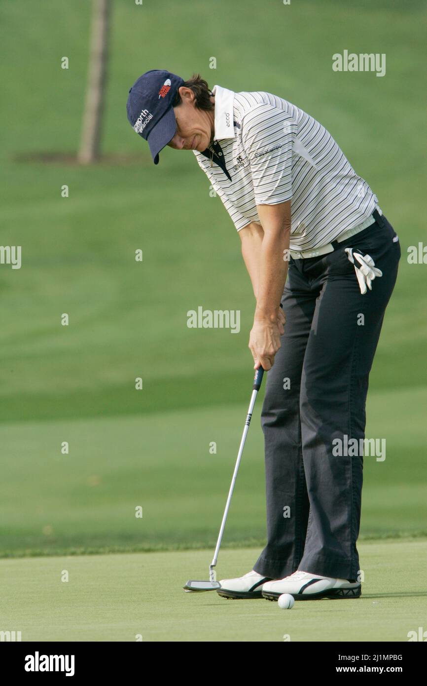 Oct 30, 2009-Incheon, South Korea-Juli Inkster of Los Altos CA in the 9th hole during round one of Hana Bank Kolon Championship at Sky 72 Golf Club on October 30, 2009 in Incheon, South Korea. Stock Photo