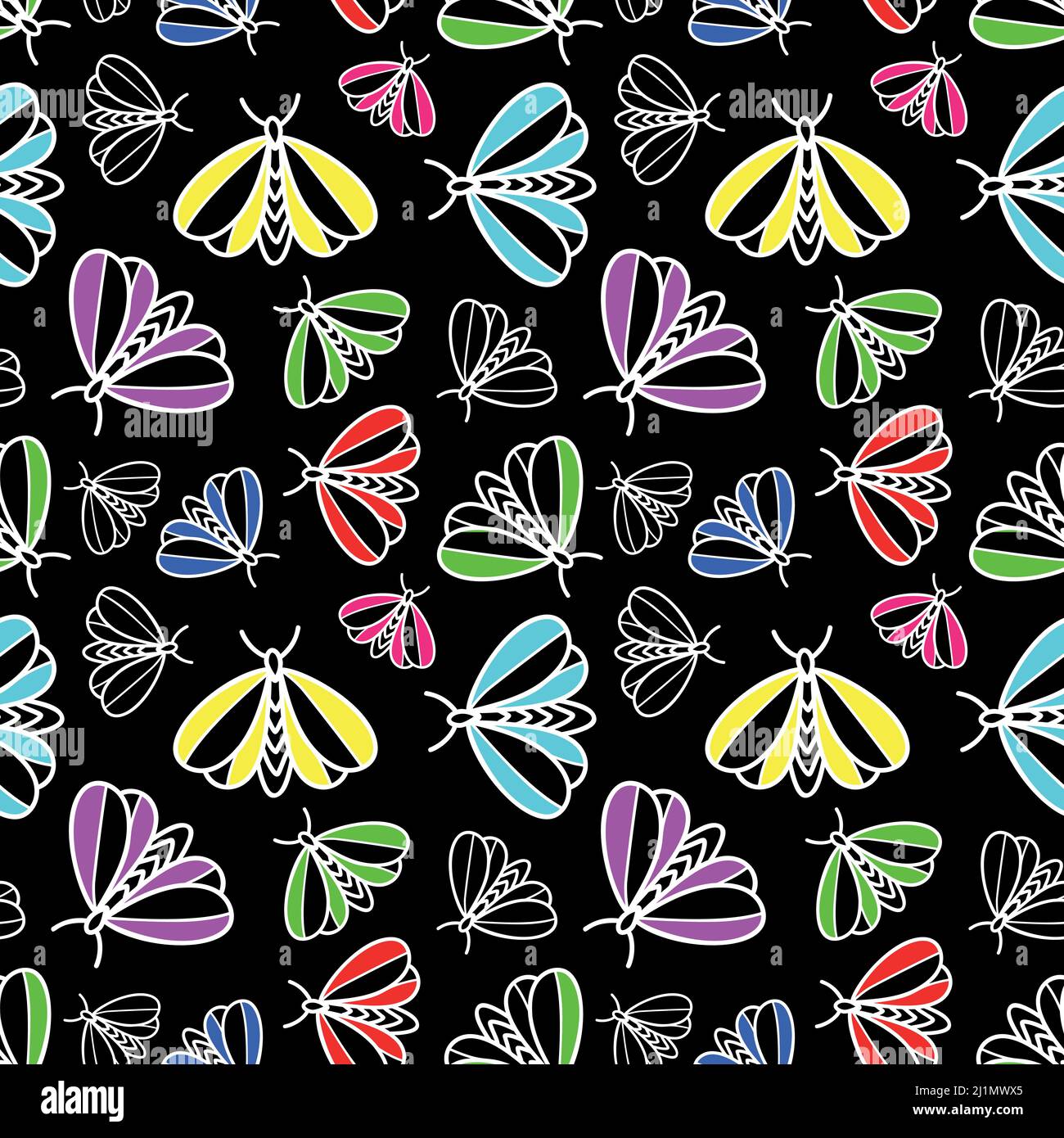 Moth Colorful Patterns Multicolored moth Stock Vector Images - Alamy