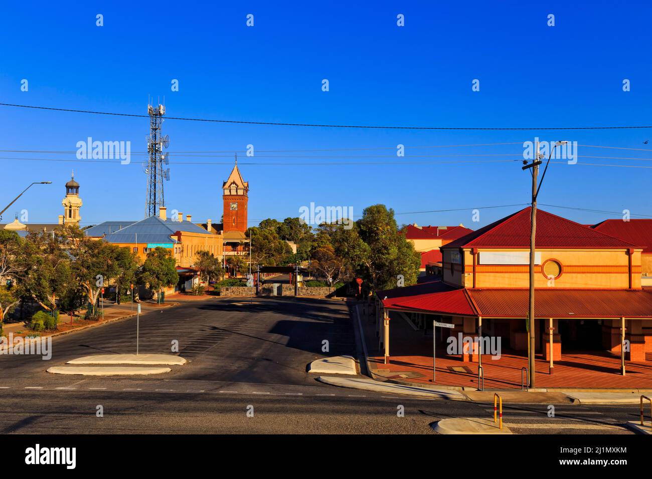 Downtown streets and squares of Broken hill city of Australian outback