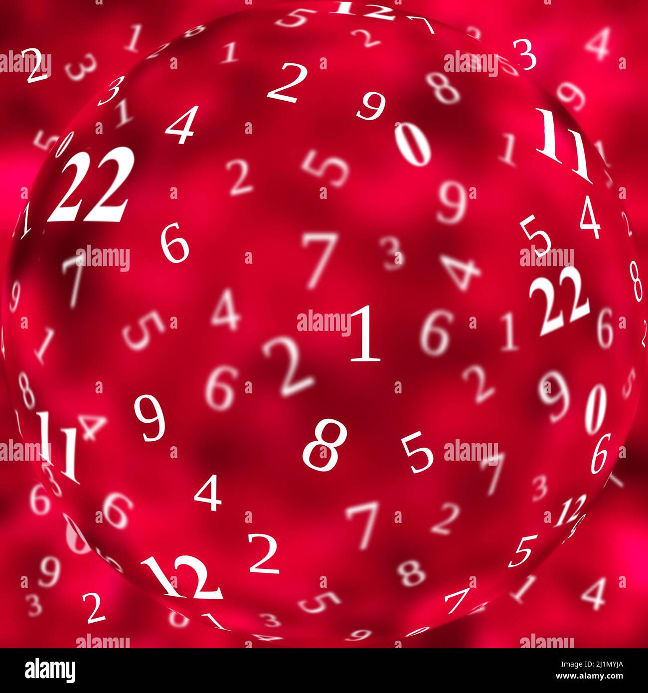 numbers in a sphere, math and numerology concept Stock Photo