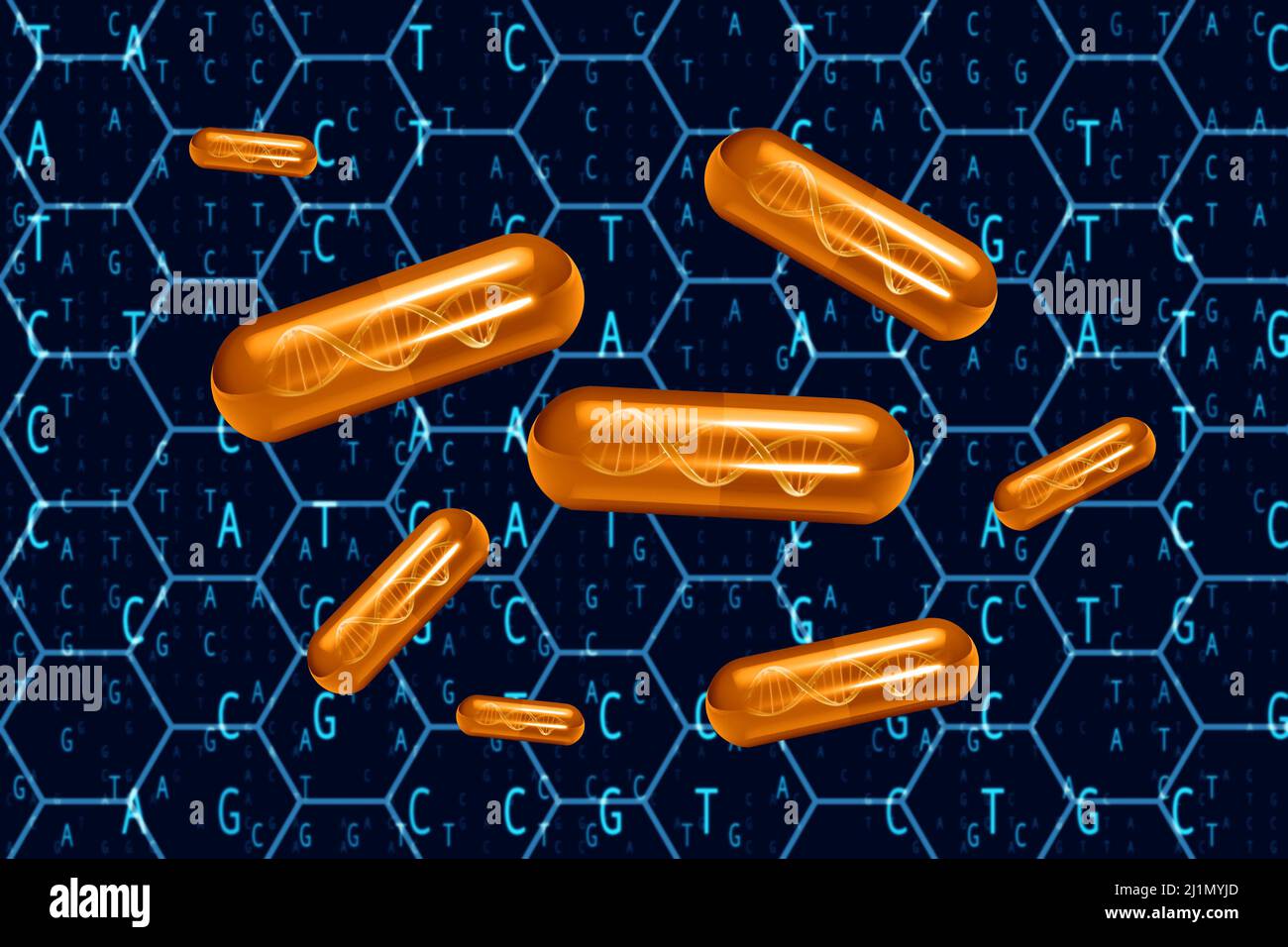 pills of DNA, concept for DNA-based supplements Stock Photo