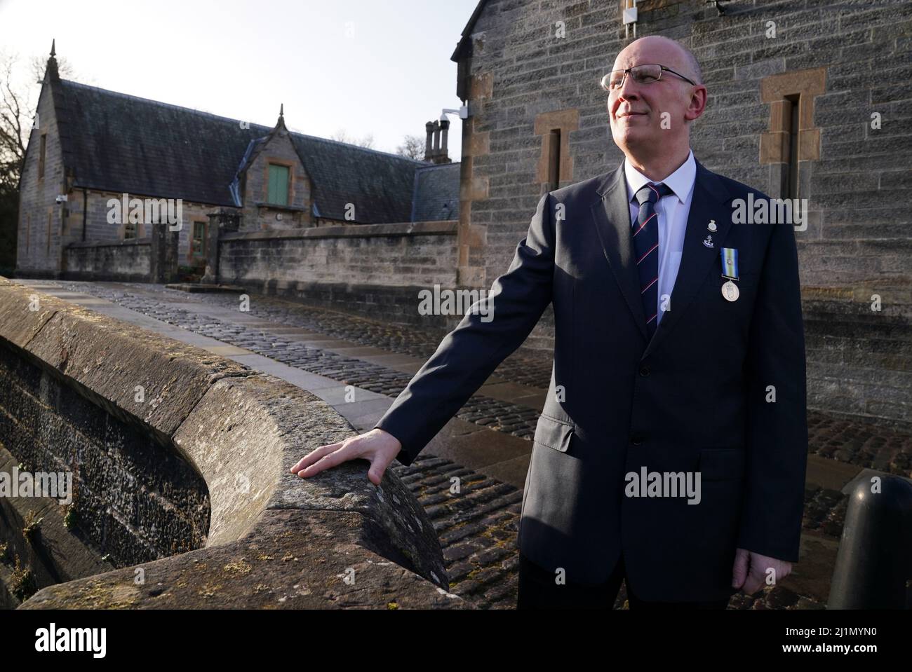Falklands War veteran Norman 'Mac' McDade in the grounds of The Erskine