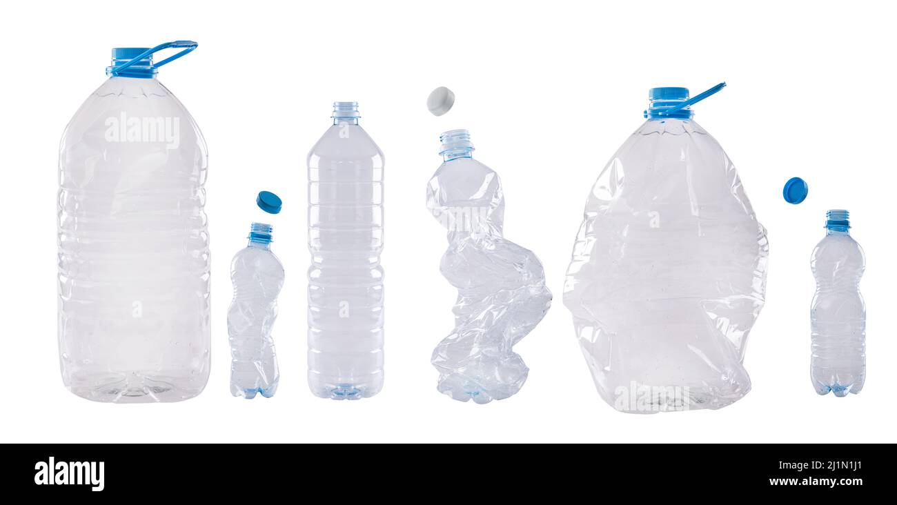Plastic bottles isolated on white background Stock Photo - Alamy