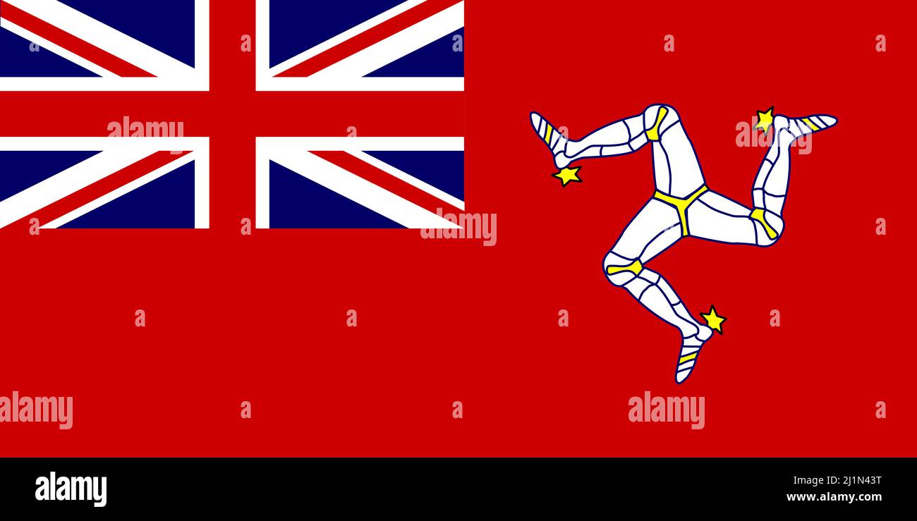 The flag of the Isle Of Man with union jack inset Stock Photo Alamy