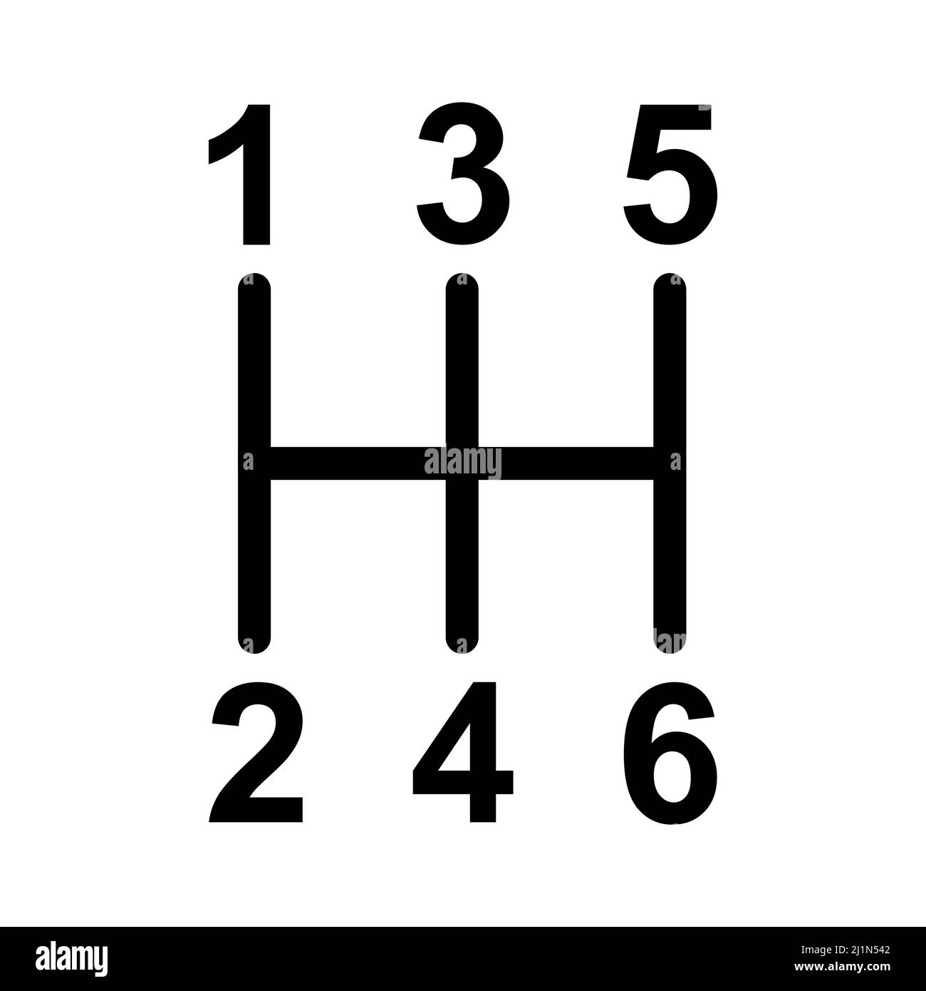 Handle car manual shift lever icon, vehicle gear technology vector