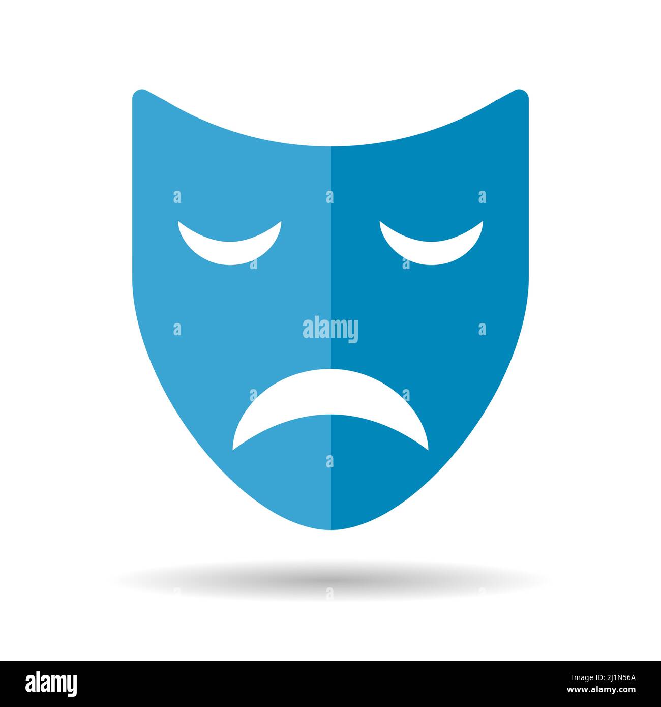 Theater face mask icon shadow, emotion actor comedy and drama symbol,  festival sign vector illustration Stock Vector Image & Art - Alamy